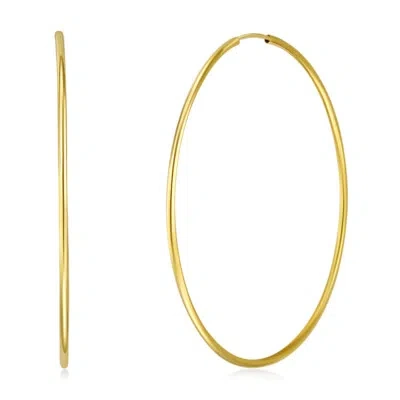 Pre-owned Wellingsale 14k Yellow Gold 1.5mm Endless Classic Hoop Earrings (60 X 60 Mm)