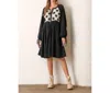 Wellmade Textured Checker Pattern Dress In Black/white
