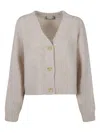 Wellness Cashmere Buttoned Cardigan In Neutral