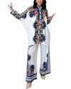 Wellway 2pc Blouse & Pant Set In White