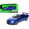 Welly 1-24 Scale Right Hand Drive Nex Models Nissan Skyline Gt-r Diecast Model Car Metallic Blue