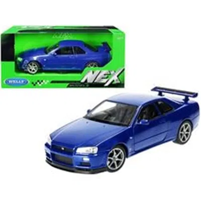 Welly 1-24 Scale Right Hand Drive Nex Models Nissan Skyline Gt-r Diecast Model Car Metallic Blue