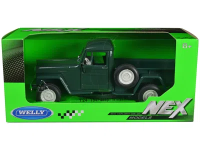 Welly 1947 Jeep Willys Pickup Truck Dark Green "nex Models" Series 1/24 Diecast Model Car By
