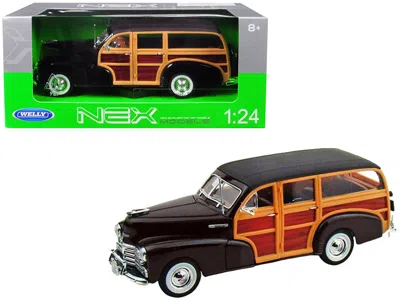 WELLY 1948 CHEVROLET WOODY FLEETMASTER DARK BROWN 1/24 DIECAST MODEL CAR BY WELLY