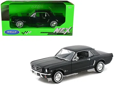Welly 1964 1/2 Ford Mustang Coupe Hard Top Black 1/24 Diecast Model Car By