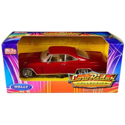 Welly 1965 Chevrolet Impala Ss 396 Lowrider Red Metallic Low Rider Collection 1-24 Scale Diecast Model Car
