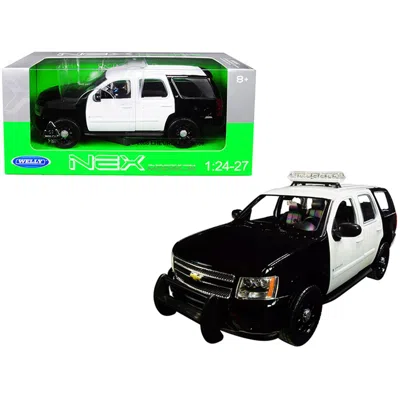 Welly 2008 Chevrolet Tahoe Unmarked Police Car 1 By 24-1 By 27 Diecast Model Car Black & White