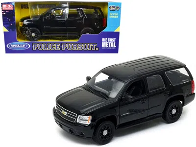 Welly 2008 Chevrolet Tahoe Unmarked Police Car Black 1/24 Diecast Model Car By