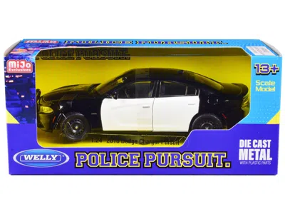Welly 2016 Dodge Charger Pursuit Police Interceptor Black And White Unmarked "police Pursuit" Series 1/24
