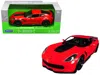 Welly 2017 Chevrolet Corvette Z06 Red 1/24-1/27 Diecast Model Car By  In Red