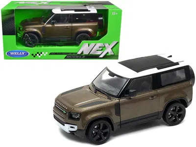 Welly 2020 Land Rover Defender Brown Metallic With White Top "nex Models" 1/26 Diecast Model Car By