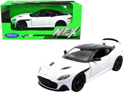 WELLY ASTON MARTIN DBS SUPERLEGGERA WHITE WITH BLACK TOP "NEX MODELS" 1/24 DIECAST MODEL CAR BY WELLY