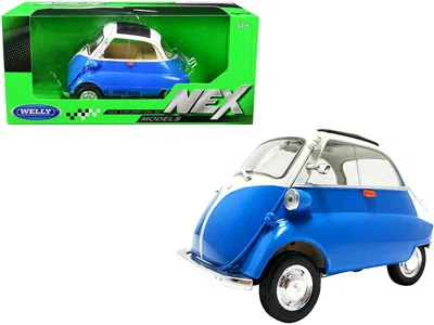 Welly Bmw Isetta Blue And White "nex Models" 1/18 Diecast Model Car By