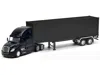 Welly Freightliner Cascadia Truck Black With Plain Black Box Trailer 1/32 Diecast Model By