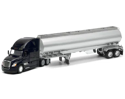 Welly Freightliner Cascadia Truck Black With Silver Tanker Trailer "transporter" Series 1/32 Diecast Model
