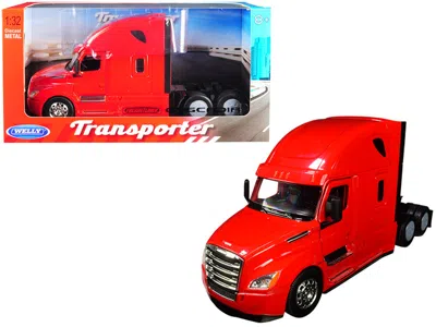 Welly Freightliner Cascadia Truck Red "transporter" 1/32 Diecast Model By