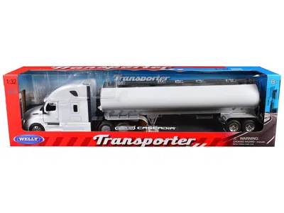 Welly Freightliner Cascadia Truck White With White Tanker Trailer "transporter" Series 1/32 Diecast Model