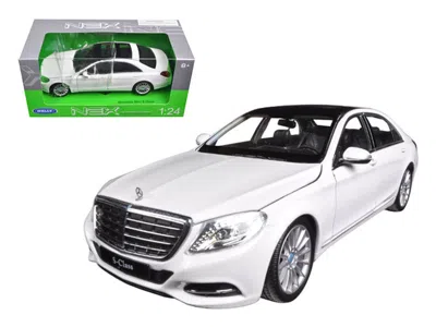 Welly Mercedes Benz S Class With Sunroof White "nex Models" 1/24 Diecast Model Car By