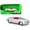 Welly Porsche 356-1 Roadster Silver With Red Interior Nex Models 1 By 24 Diecast Model Car