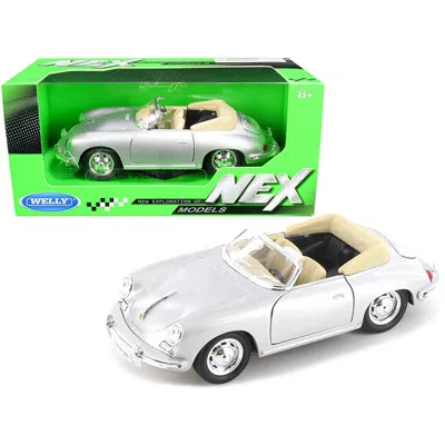 WELLY PORSCHE 356B ROADSTER NEX MODELS 1 BY 24 SCALE DIECAST MODEL CAR, SILVER