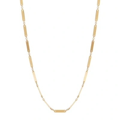 Pre-owned Welry 14k Yellow Gold Long Bar Link Necklace, 17.25"