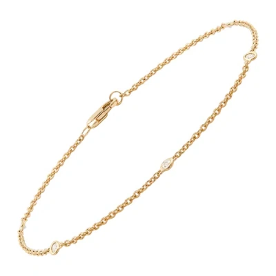 Pre-owned Welry 1/6 Cttw Diamond Five Station Bracelet In 14k Yellow Gold, 7.25" In White