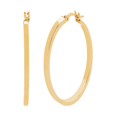 Pre-owned Welry 40mm Square Tube Hoop Earrings In 14k Yellow Gold