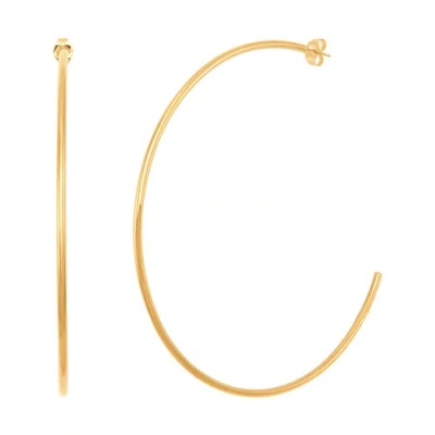 Pre-owned Welry 80mm C-hoop Earrings In 14k Yellow Gold