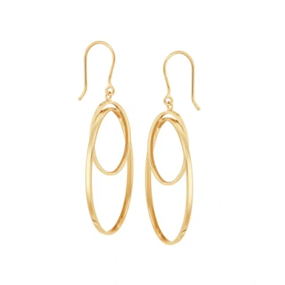 Pre-owned Welry Polished Interlocking Oval Drop Earrings In 14k Yellow Gold