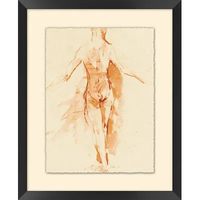 Wendover Art Group A Dancer Study 2 - Picture Frame Drawing Print On Paper In Beige;orange