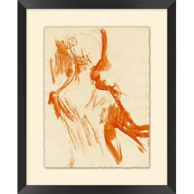 Wendover Art Group A Dancer Study 6 - Picture Frame Drawing Print On Paper In Beige;orange