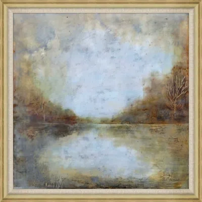 Wendover Art Group A Day Within A Day - Picture Frame Painting On Paper In Blue;brown