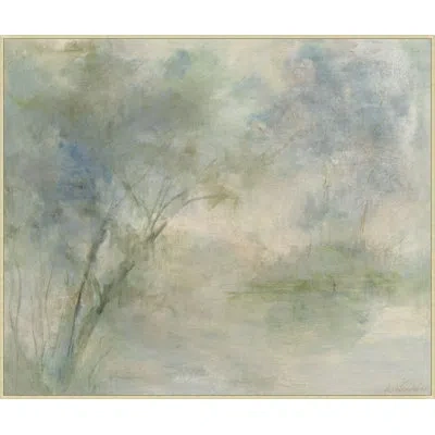 Wendover Art Group A Leisurely Dream - Floater Frame Print On Canvas In Green,light Blue