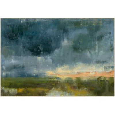 Wendover Art Group A Montana Sky - Floater Frame Painting Print On Canvas In Green;yellow;dark Gray