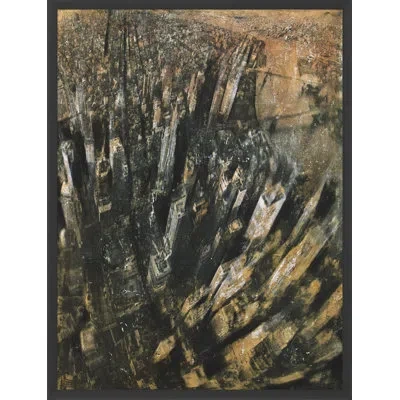 Wendover Art Group Above Ny 2 - Picture Frame Painting On Canvas In Black;brown;gray