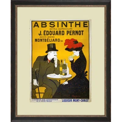 Wendover Art Group Absinthe - Picture Frame Advertisements On Paper In Black;yellow