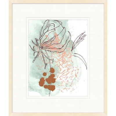 Wendover Art Group Abstract Flowers 3 - Picture Frame Painting In Pink,blue,brown,white
