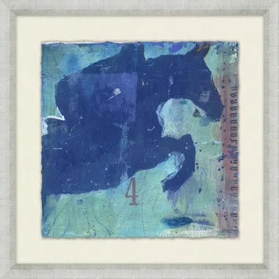 Wendover Art Group Abstract Horse Study 11 - Picture Frame Painting On Paper In Blue