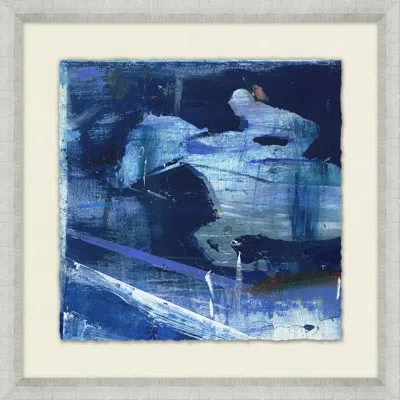 Wendover Art Group Abstract Horse Study 12 - Picture Frame Painting On Paper In Blue;white