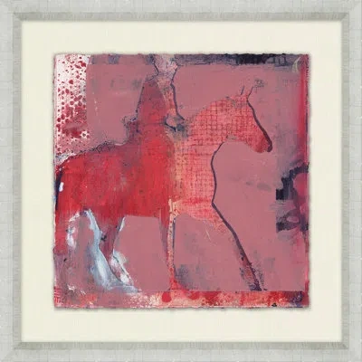 Wendover Art Group Abstract Horse Study 8 - Picture Frame Painting On Paper In Red