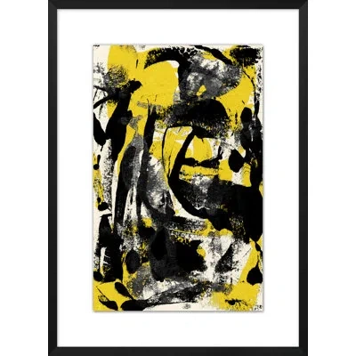 Wendover Art Group Abstract Marks 1 By Christopher Kennedy - Picture Frame Painting On Paper In Black;yellow