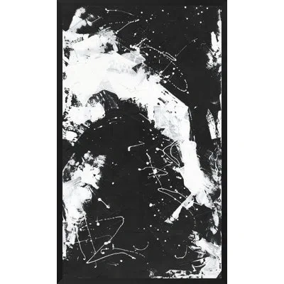 Wendover Art Group Abstract Paint By Lillian August - Floater Frame Painting On Canvas In Black;white