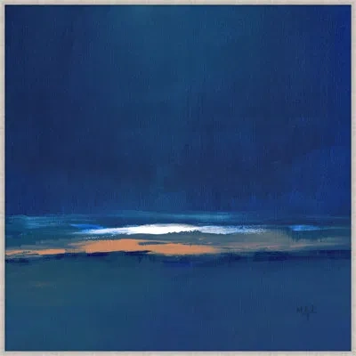 Wendover Art Group Abstract Rhapsody - Floater Frame Painting On Canvas In Blue