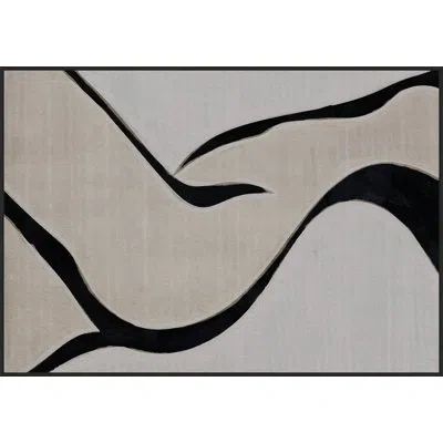 Wendover Art Group Abstracted Figure 4 By Thom Filicia - Floater Frame Painting On Canvas In Black;gray