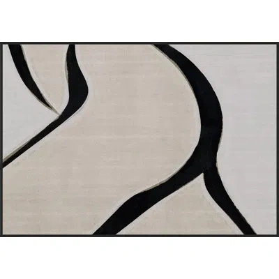 Wendover Art Group Abstracted Figure 5 By Thom Filicia - Floater Frame Painting On Canvas In Black;beige