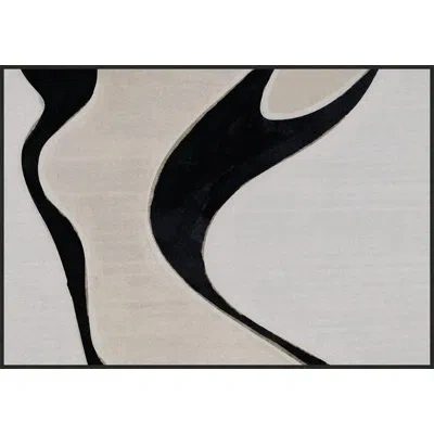 Wendover Art Group Abstracted Figure 6 By Thom Filicia - Floater Frame Painting On Canvas In Black;gray