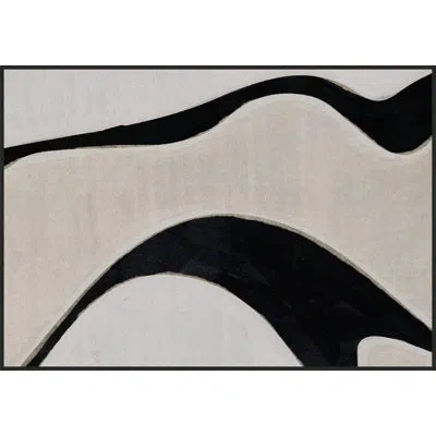 Wendover Art Group Abstracted Figure 7 By Thom Filicia - Floater Frame Painting On Canvas In Black;tan