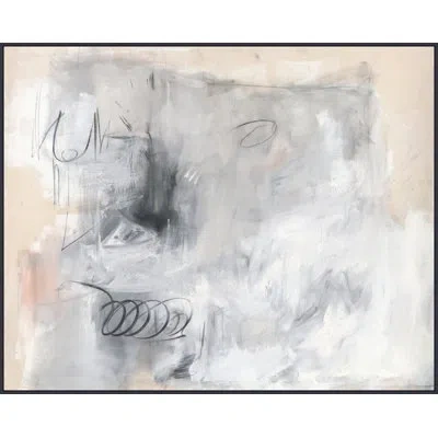 Wendover Art Group Acquaintance - Floater Frame Painting On Canvas In Gray;beige