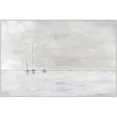 Wendover Art Group Across Calm Seas - Floater Frame Print On Canvas In Gray,blue