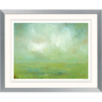 Wendover Art Group Afternoon Clouds 3 - Picture Frame Painting On Paper In Green
